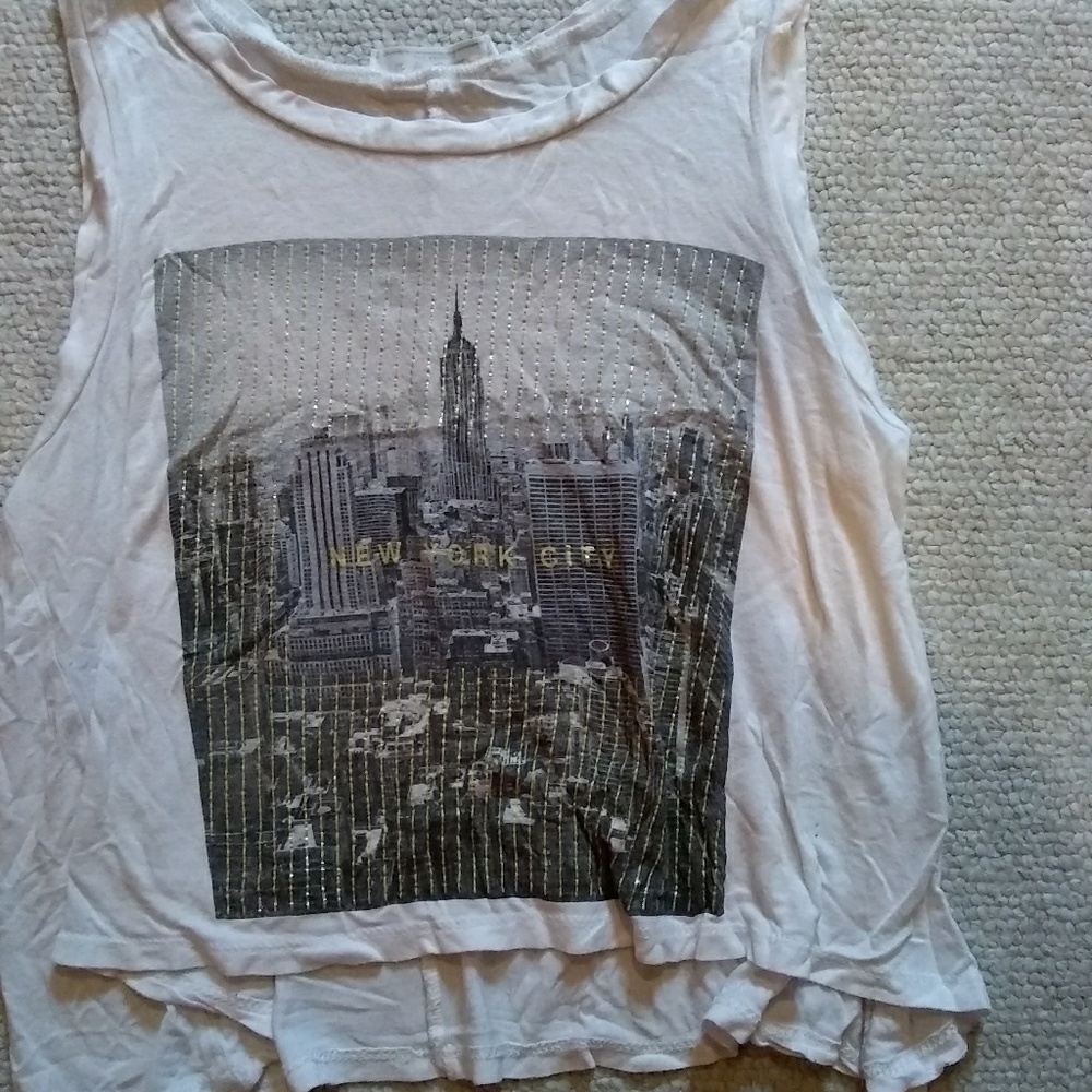 New York cropped tank top
